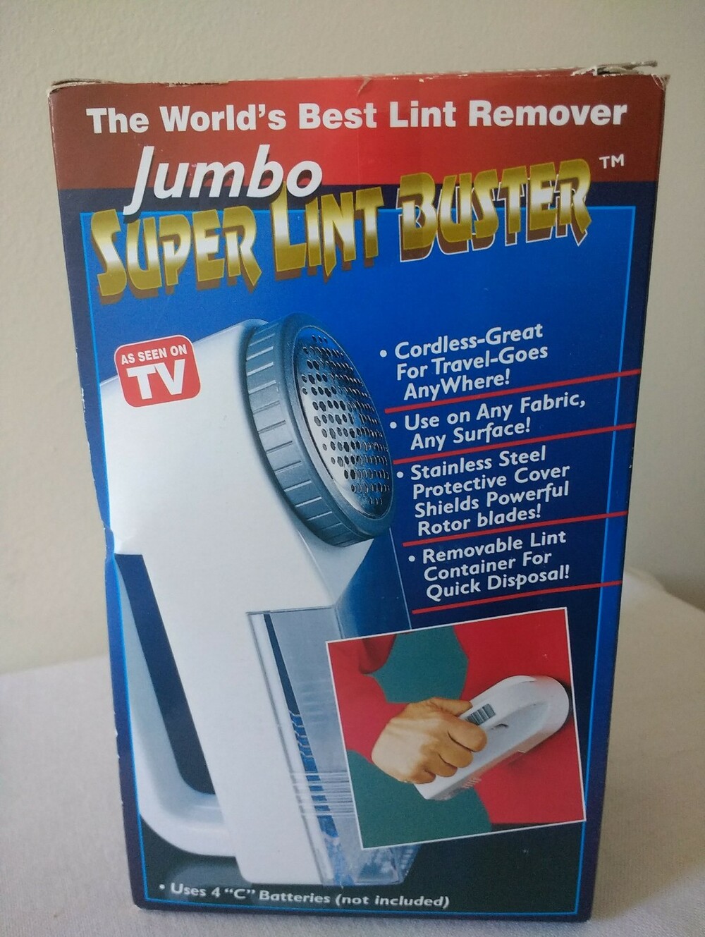 Jumbo Super Lint Buster Portable Fabric Lint Remover